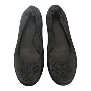 Tory Burch Black Minnie Travel Ballet Flats Size 9.5